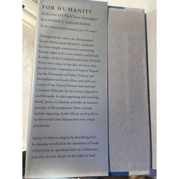 For Humanity: Reflections of a War Crimes Investigator By Richard J. Goldstone H - Picture 5 of 6